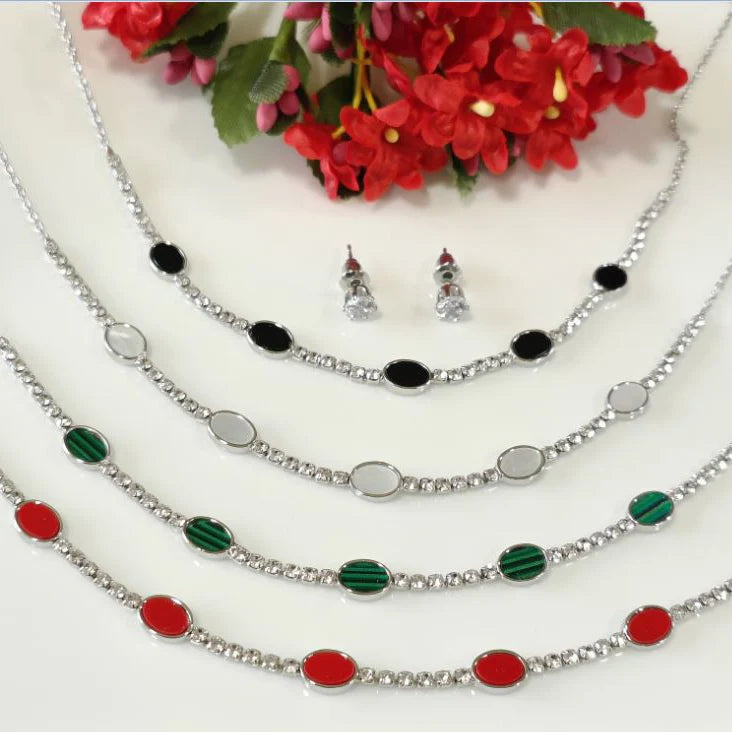 SF1021 - Rose Gold plated Choker with Red Stone