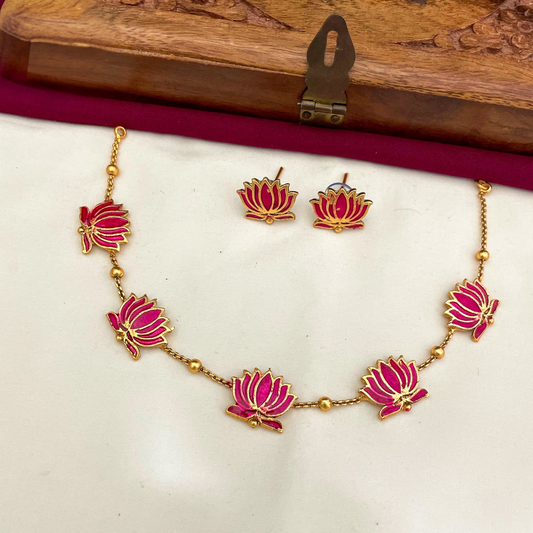 SF1005 - Pink Lotus Necklace
