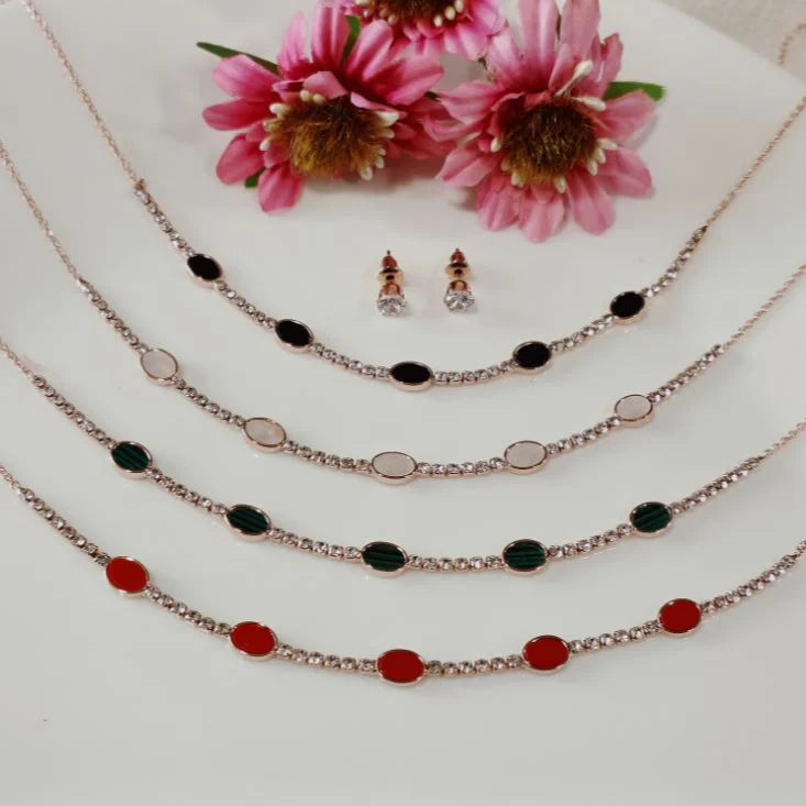 SF1022 - Rose Gold-Plated Choker with Black Stone