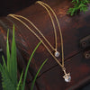 SF1013 - Goldplated Multilayered Necklace with Cubic Zicron Anchor shaped Pendent